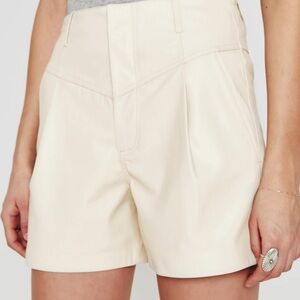 Women's Cream Leather Shorts NWT